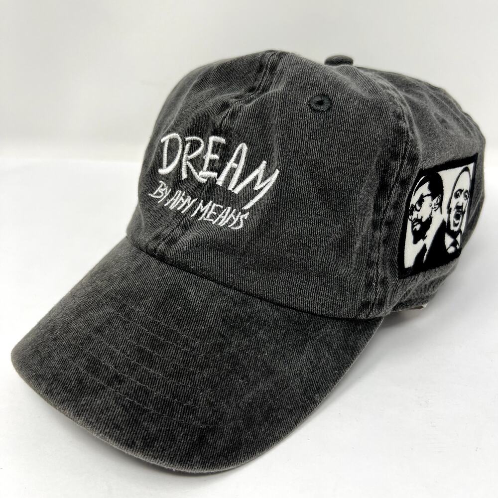 Newhattan Hat Men Gray 100% Cotton Dream by Any Means Strapback Baseball Cap